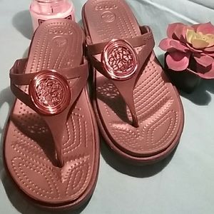 Crocs   for ladies with Bronze accents
